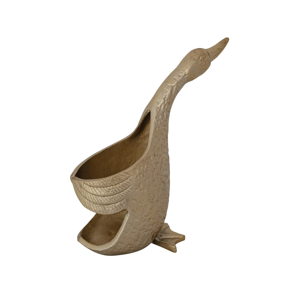 Gold Finish Cast Aluminum Duck Shaped Bottle Holder