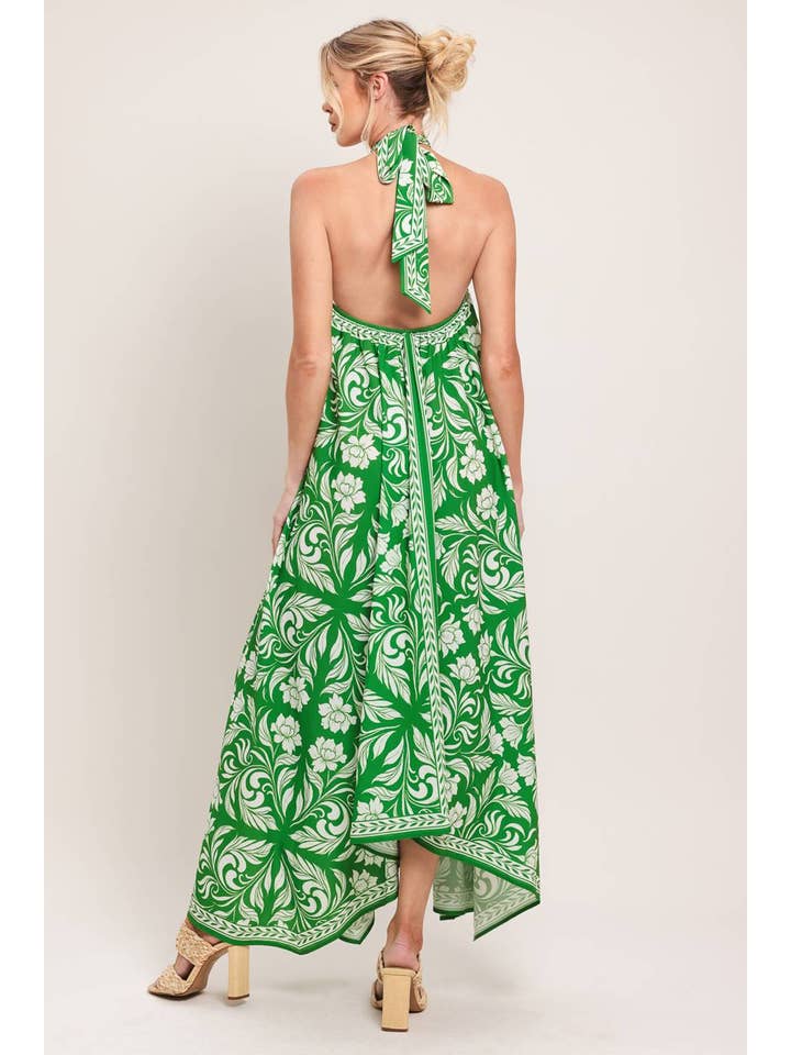 flying tomato green dress PALM BREEZE WOVEN MINI DRESS