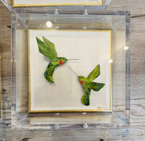 Green Hummingbird 6x6 In Shadowbox