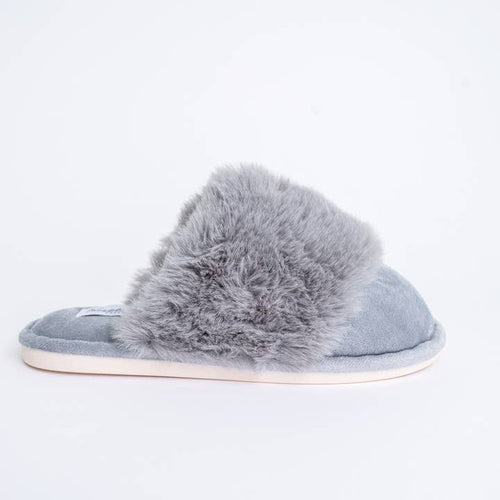 Grey Furry Slippers