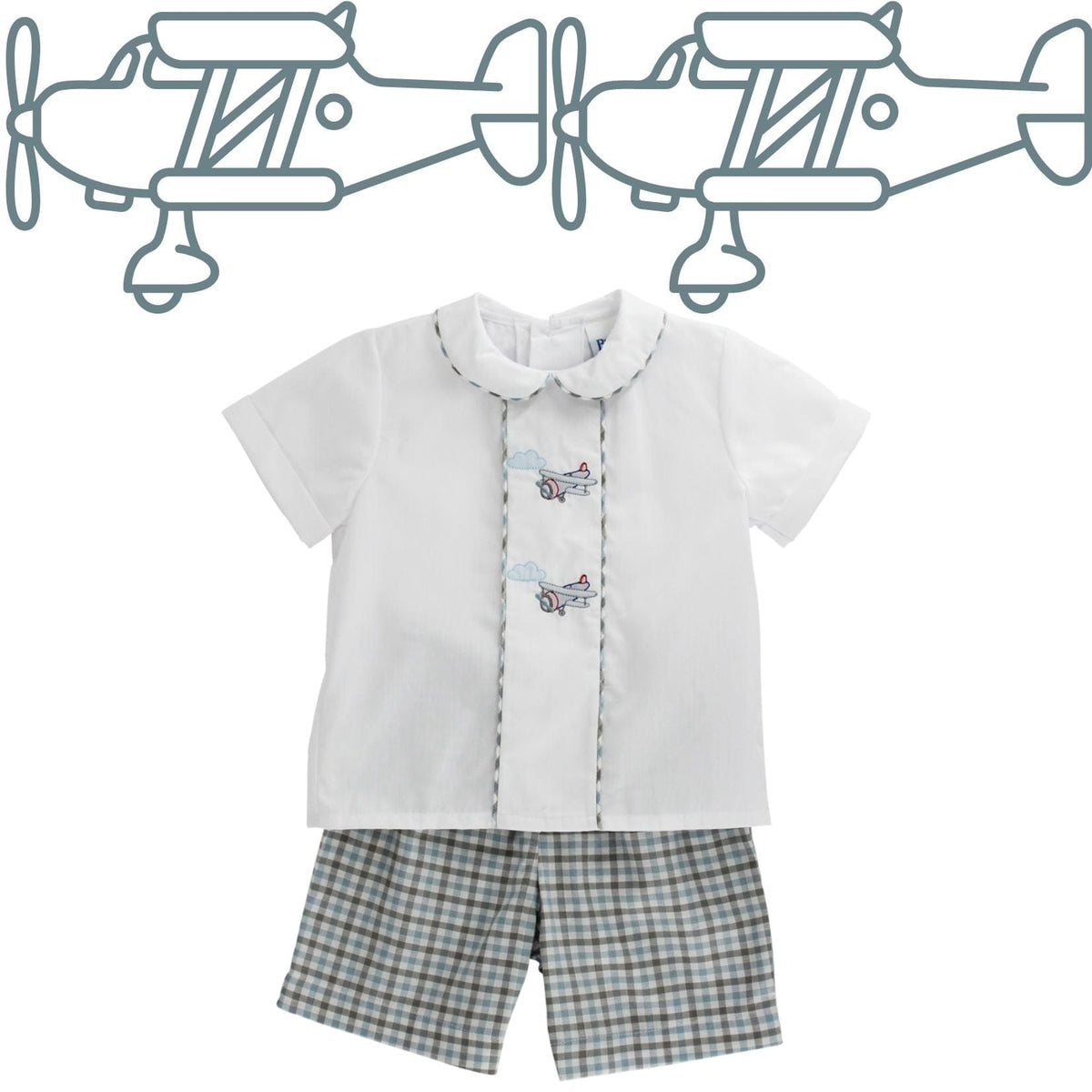 Bailey Boys Biplane Dressy Short Set - Little Miss Muffin Children & Home