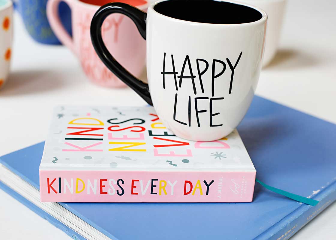 Coton Colors Company Coton Colors Company White Happy Life Mug - Little Miss Muffin Children & Home