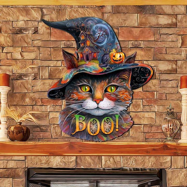 Halloween Cat in the Hat Door Hanger