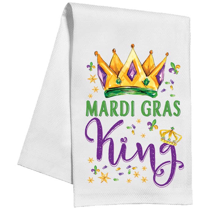 mardi gras king kitchen towel