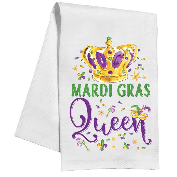 mardi gras queen kitchen towel