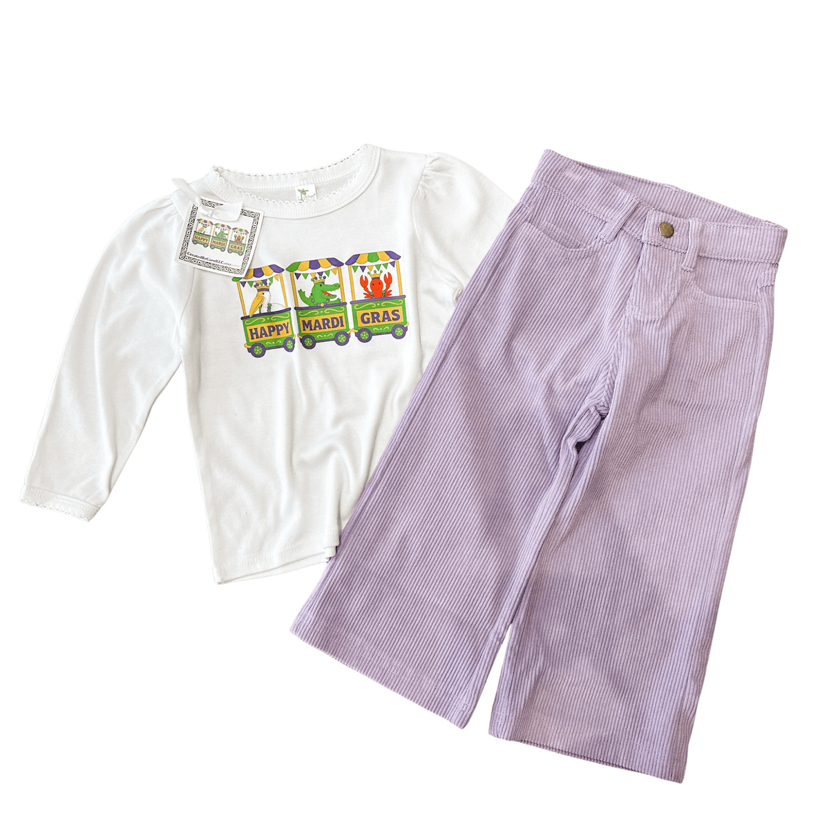 Happy Mardi Gras Floats Long Sleeve Girl Style Shirt