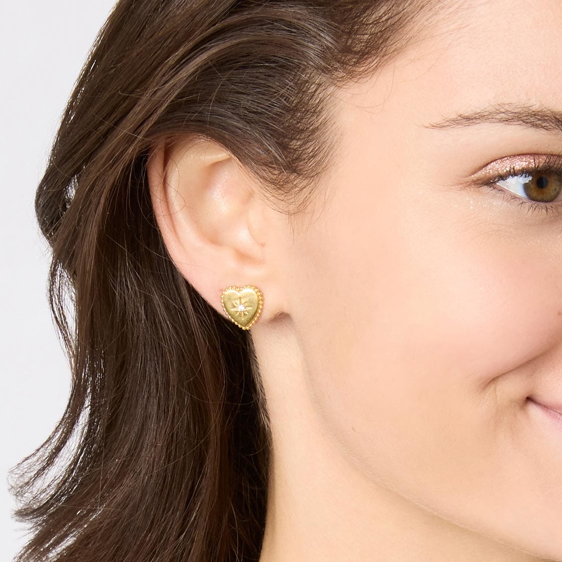 Julie Vos Heart Stud with Cubic Zirconia - Little Miss Muffin Children & Home