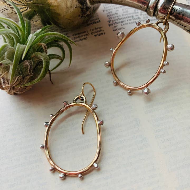 Hello Pebble Earrings 14k Gold Fill & Sterling Silver