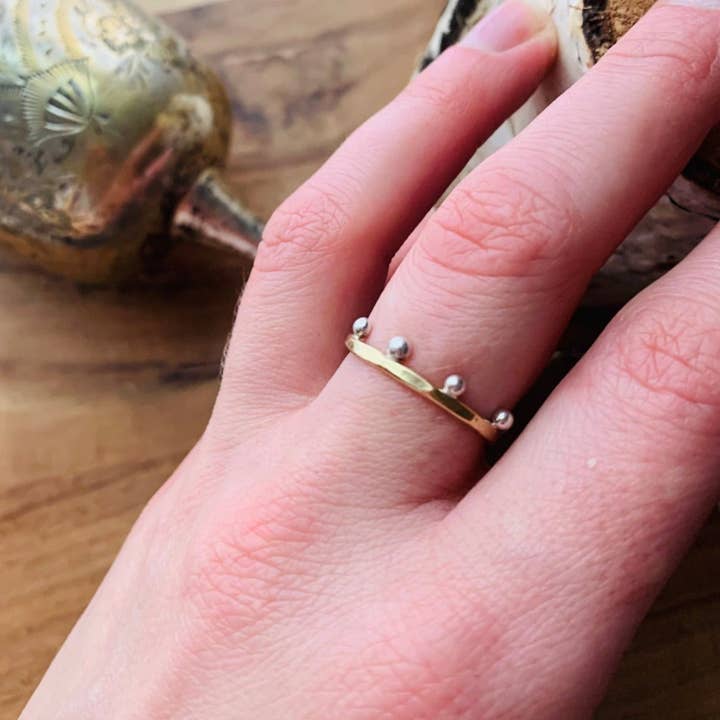 Hello Sunshine 14k Gold Fill & Sterling Silver Stackable Band Ring