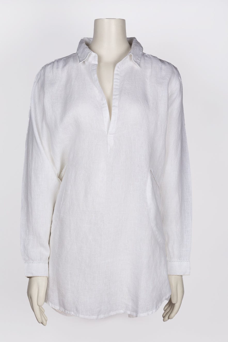 Jovie Linen Tunic with Embroidered Details