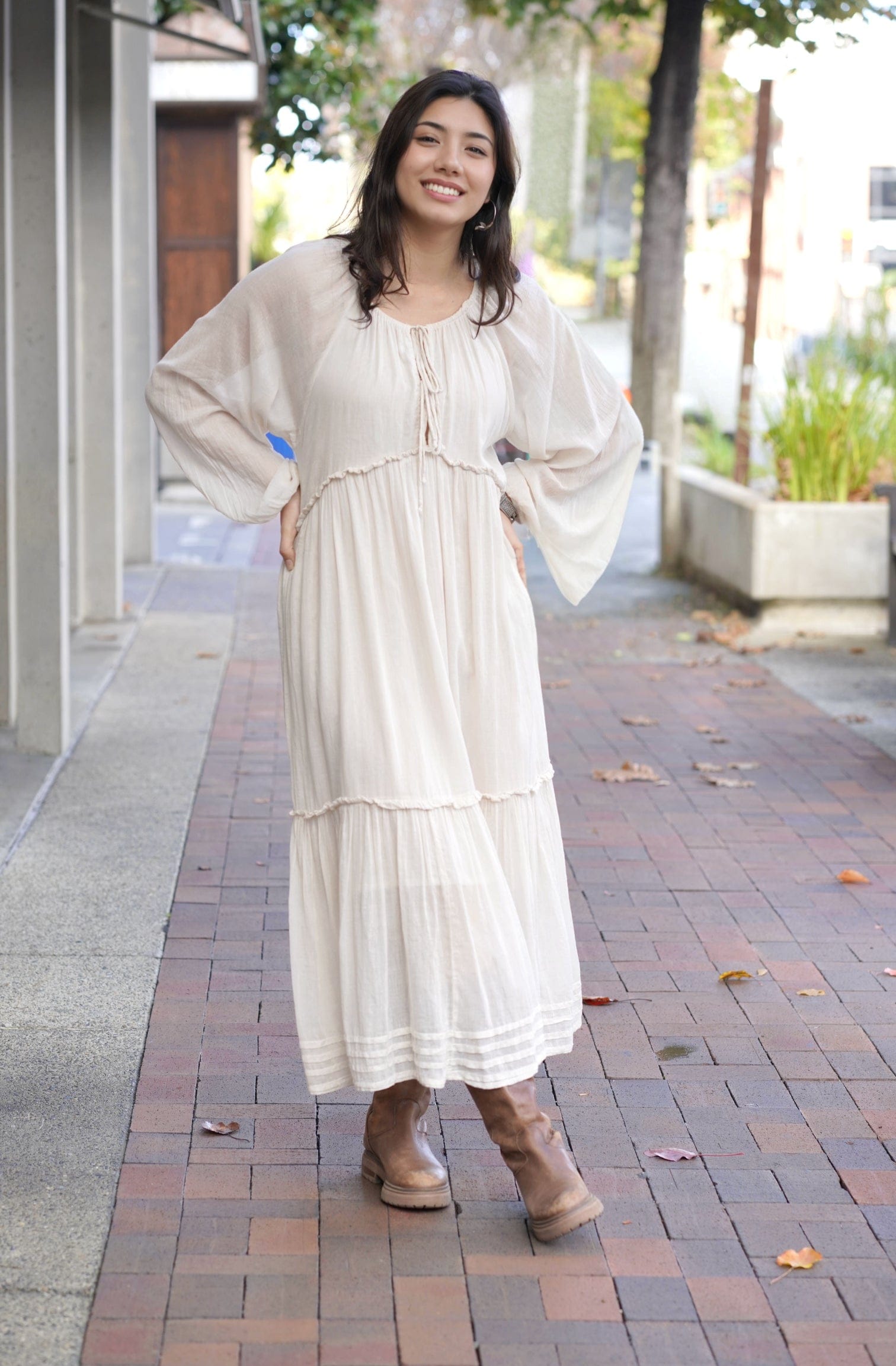 Lorena Maxi Dress in Ivory | Dolma