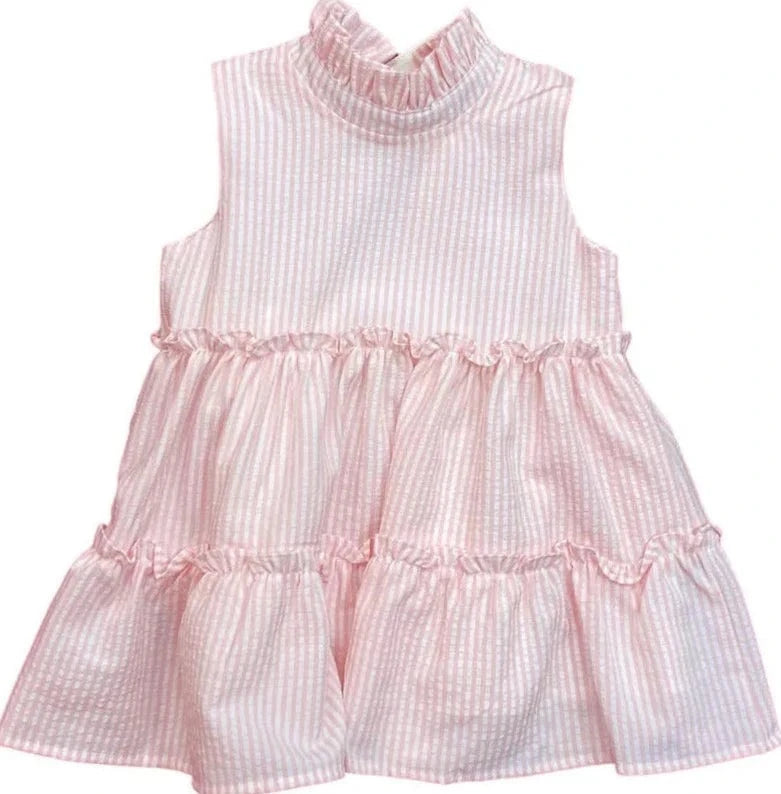 Lulu Bebe Lulu Bebe Natty Striped Sleeveless Tiered Dress - Little Miss Muffin Children & Home