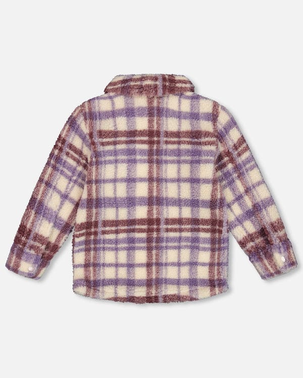 Deux Par Deux Deux Par Deux Overshirt in Plaid Lilac & Off White - Little Miss Muffin Children & Home