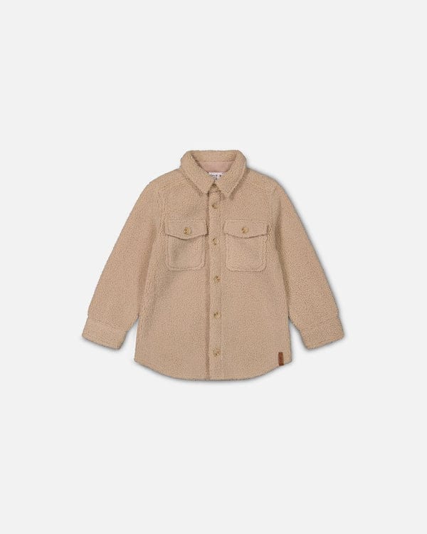 Deux Par Deux Deux Par Deux Sherpa Overshirt in Sesame - Little Miss Muffin Children & Home