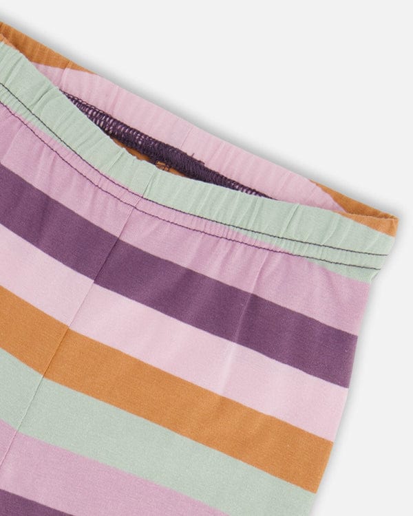 Deux Par Deux Deux Par Deux Jersey Leggings Mutlicolor Stripe - Little Miss Muffin Children & Home