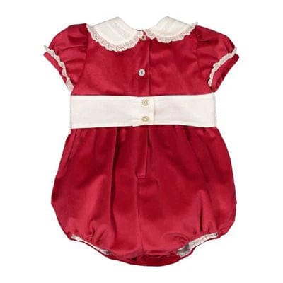 Lulu Bebe Sky Red Velvet Girl Bubble with Lace Red / 3M Lulu Bebe Sky Red Velvet Girl Bubble with Lace Red / 3M