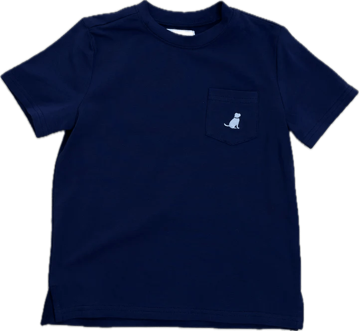 Lulu Bebe Lulu Bebe Ethan Crew Neck Shirt in Navy - Little Miss Muffin Children & Home