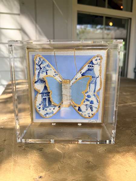 Chinoiserie Butterfly 6x6 in Shadowbox