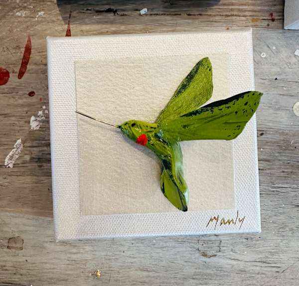 Dana Manly Art Hummingbird Green 4x4 - Little Miss Muffin Children & Home