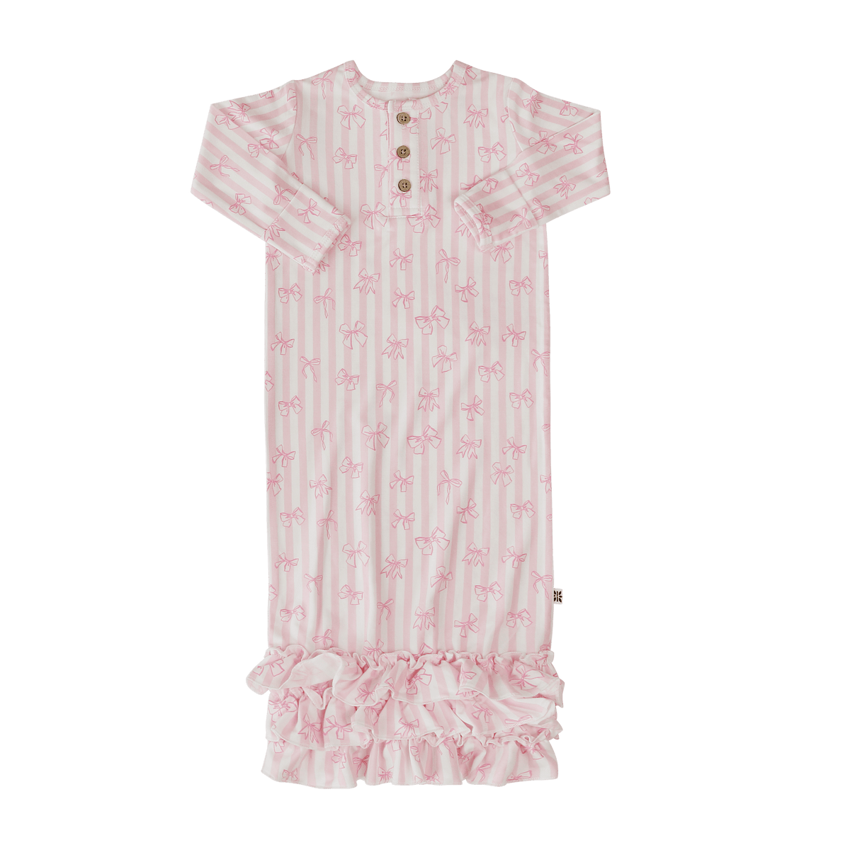 Tie The Knot Ruffle Receiving Gown