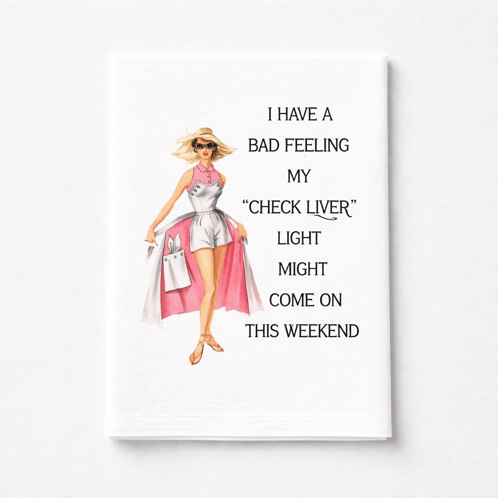 Sassy Girl Check Liver Light Dish Towel