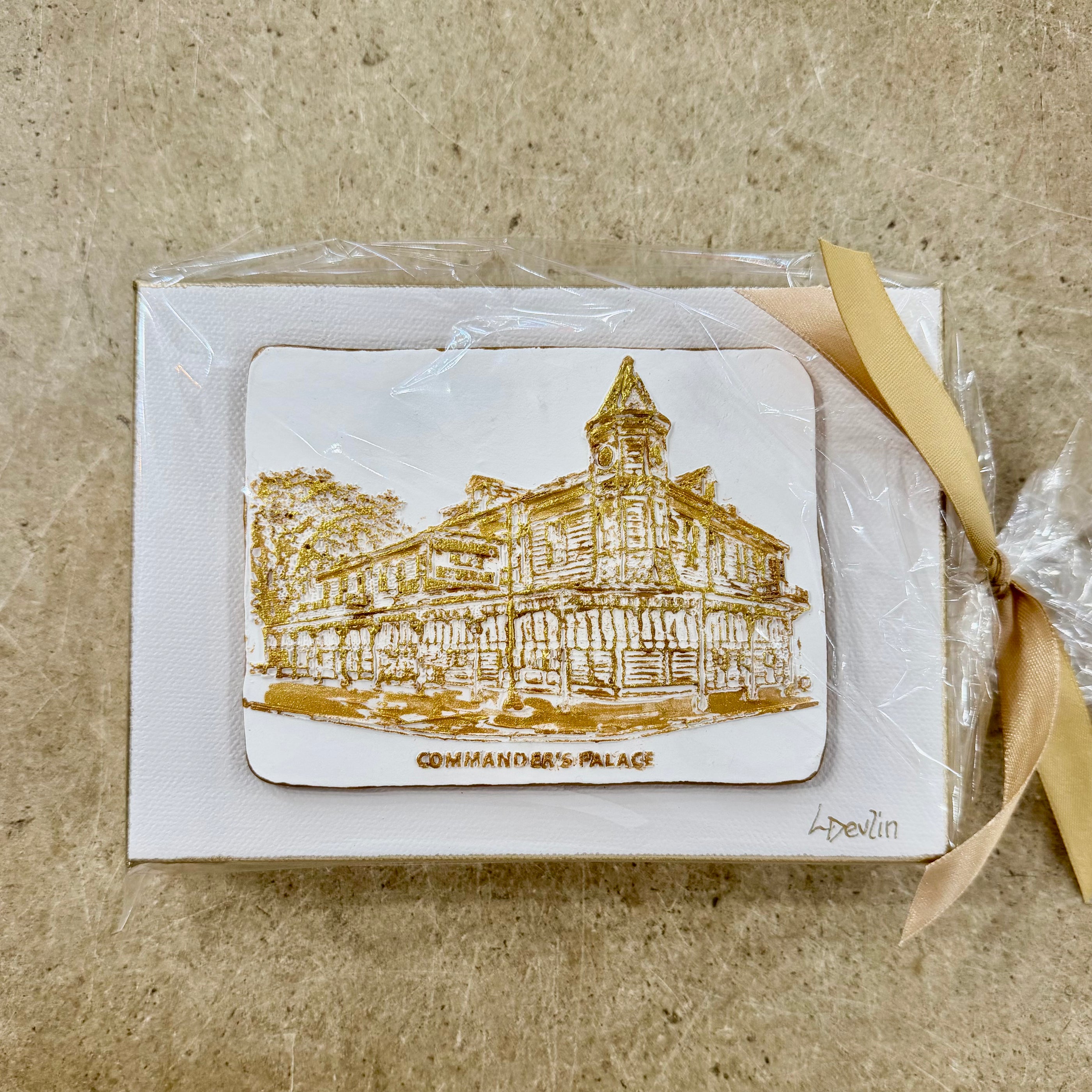 Commander’s Palace Clay Artwork on Canvas | New Orleans Wall Art by Lisa Devlin