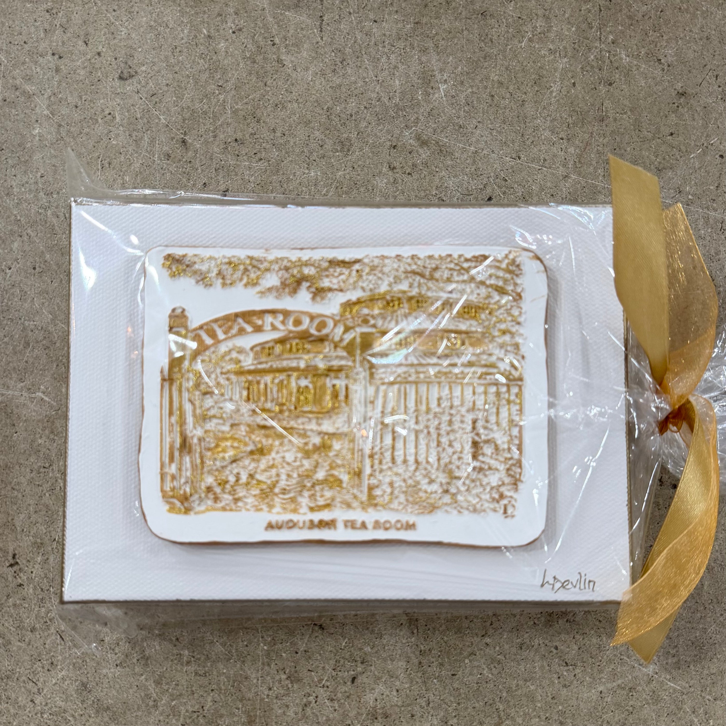 Auburn Tea Room Clay Artwork on Canvas | New Orleans Wall Art by Lisa Devlin