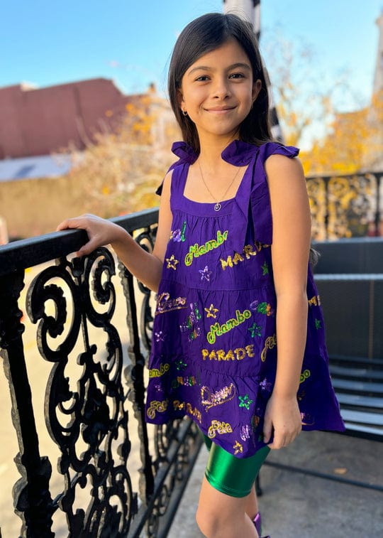 Mardi Gras Creations Mardi Gras Creations Youth Mardi Gras Explosion Viscose Dress - Purple - Little Miss Muffin Children & Home