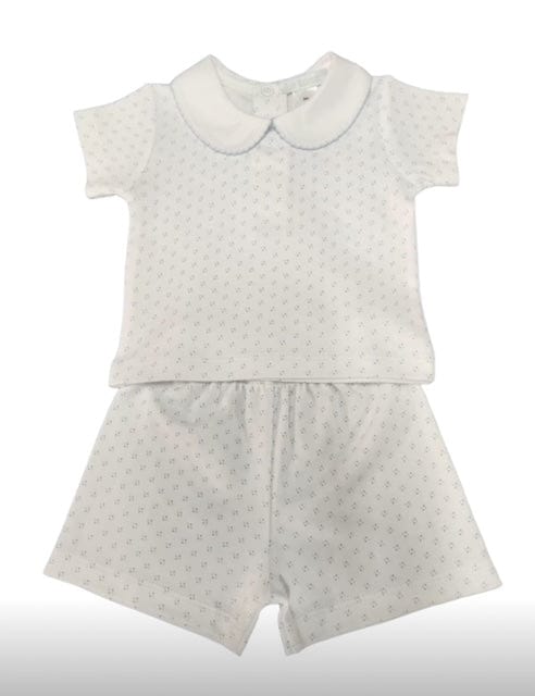 Lulu Bebe Lulu Bebe Champ Pima Blue Cluster Short Set - Little Miss Muffin Children & Home