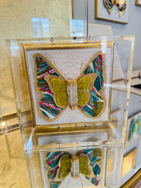 Dana Manly Art Dana Manly Art Bright Textile Butterfly in Shadowbox 6x6 - Little Miss Muffin Children & Home