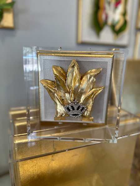 Dana Manly Art Dana Manly Art Crown with Sparkle 6x6 in Shadowbox - Little Miss Muffin Children & Home