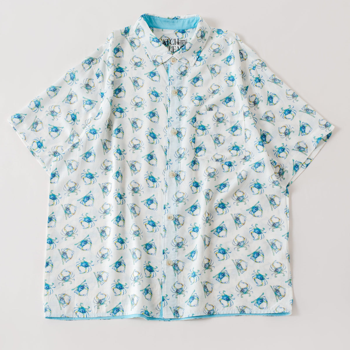 Nola Tawk Nola Tawk Blue Crab Men's Short Sleeve Button Down Shirt - Little Miss Muffin Children & Home