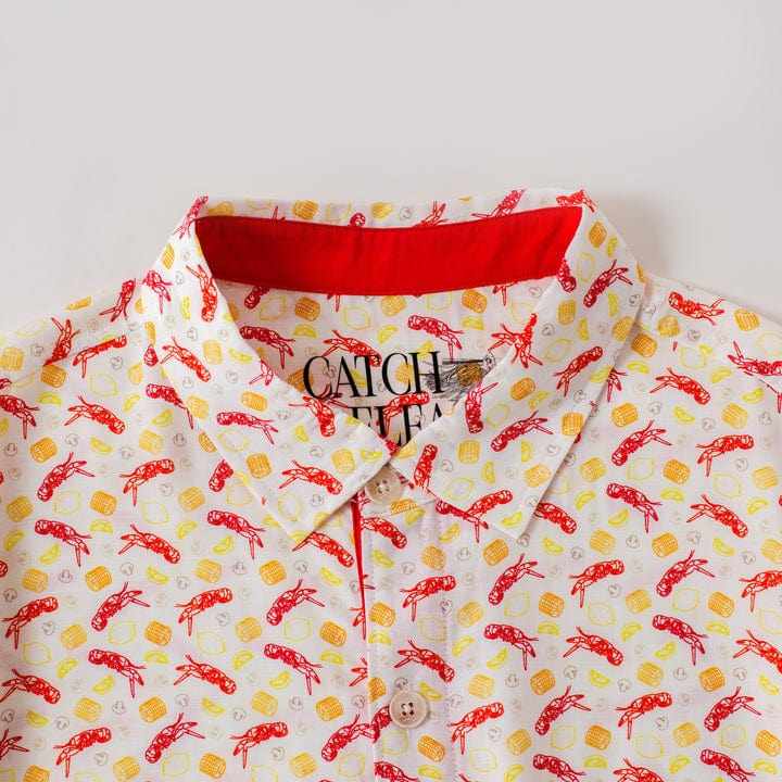 Nola Tawk Nola Tawk Crawfish Boil Men's Short Sleeve Button Down Shirt - Little Miss Muffin Children & Home
