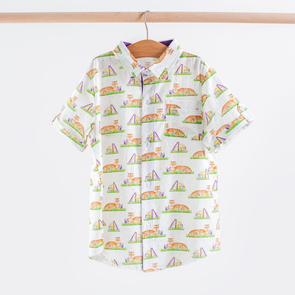 Nola Tawk Mascot Mania in Louisiana Short Sleeve Collared Shirt - Little Miss Muffin Children & Home