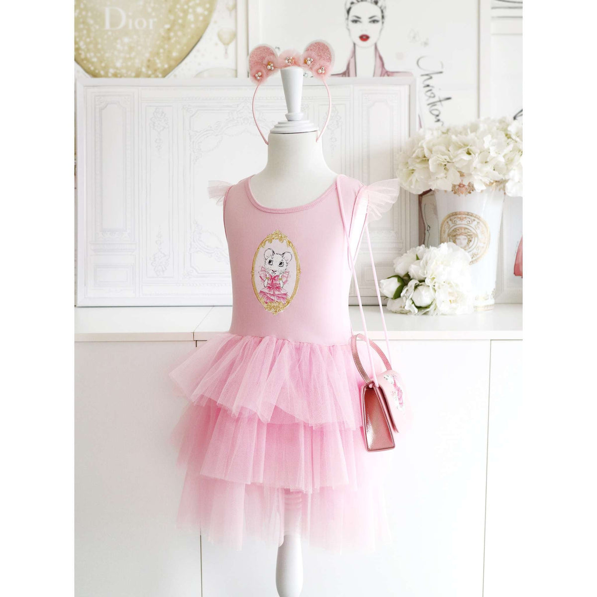 Pink Poppy Claris Fashion Tulle Dress in Pink - Little Miss Muffin Children & Home
