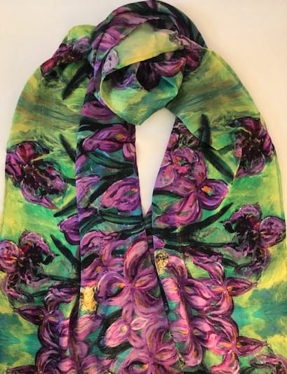 Iris Garden Silk Scarf