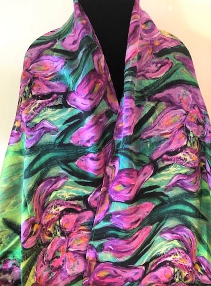 Iris Garden Silk Scarf