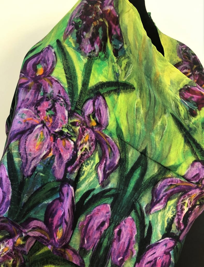 Iris Garden Silk Scarf