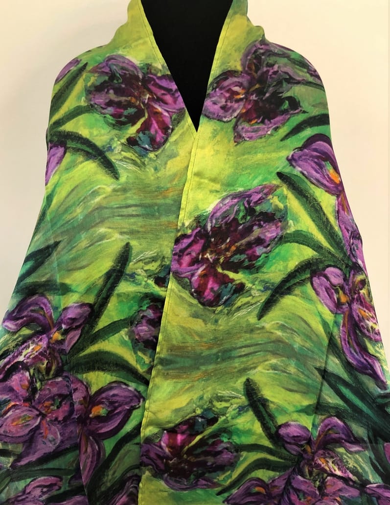 Iris Garden Silk Scarf