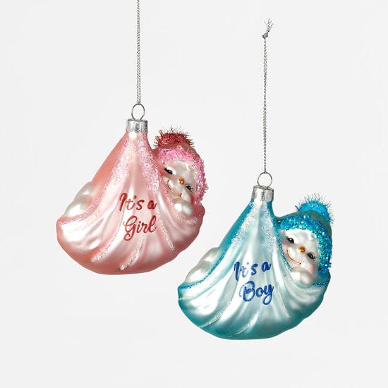 180 Degrees 180 Degrees 4.25" Glass Baby's 1st Ornament, (Boy or Girl, Available) - Little Miss Muffin Children & Home