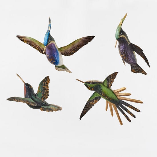 180 Degrees 180 Degrees 7"-8" Hand Carved Wood Hummingbird Ornament, 4 Styles Available - Little Miss Muffin Children & Home