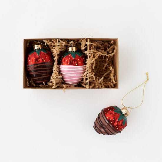 180 Degrees 180 Degrees Boxed Set of 3 Chocolate Covered Strawberry Ornaments - Little Miss Muffin Children & Home