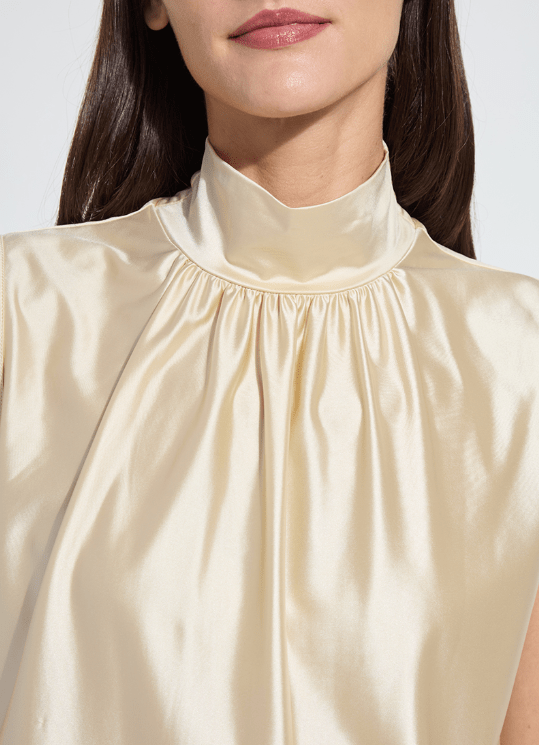 Lysse Marcia Turtleneck Ruching Top, Silky Cream - Little Miss Muffin Children & Home