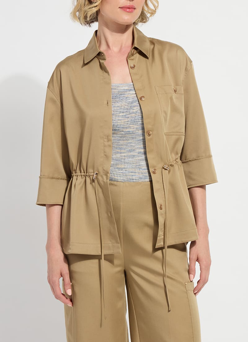 Jane Safari Overshirt in Raw Umber
