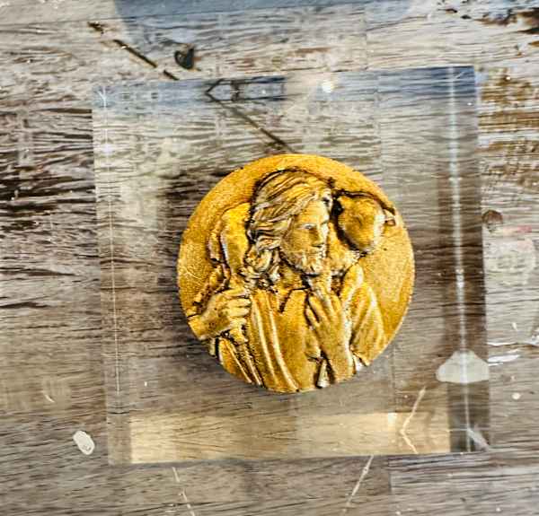 Jesus on Acrylic 4x4 painting