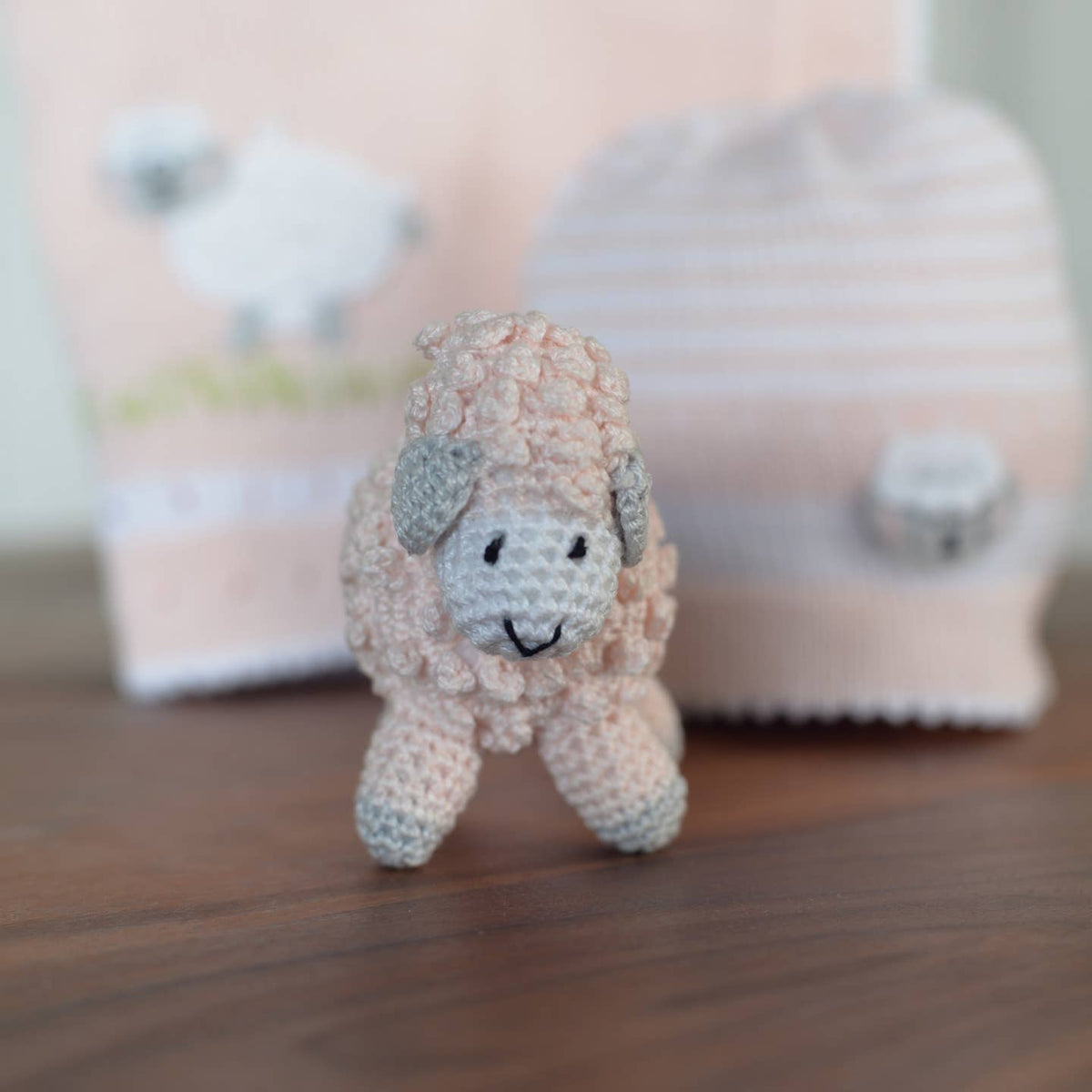 Pink Little Crochet Lamb