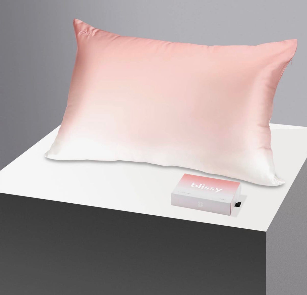 King-Sized Rose Gold Ombre Silk Pillowcase