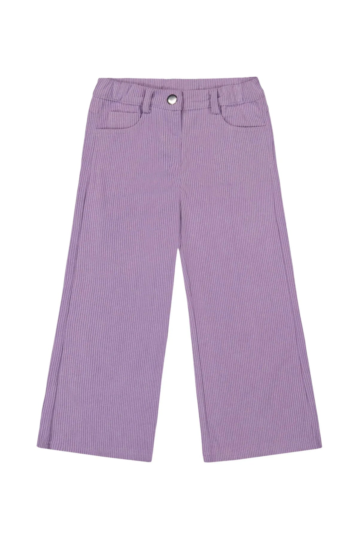 Deux Par Deux Stretch Corduroy Wide Leg Pant in Lavender - Little Miss Muffin Children & Home