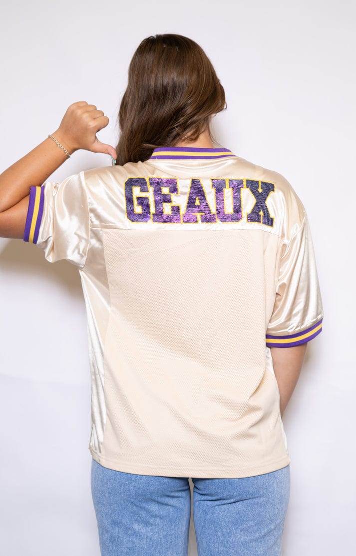 lsu sequin jersey dress Women's Gameday Couture White LSU Tigers Full Sequin Jersey Dress