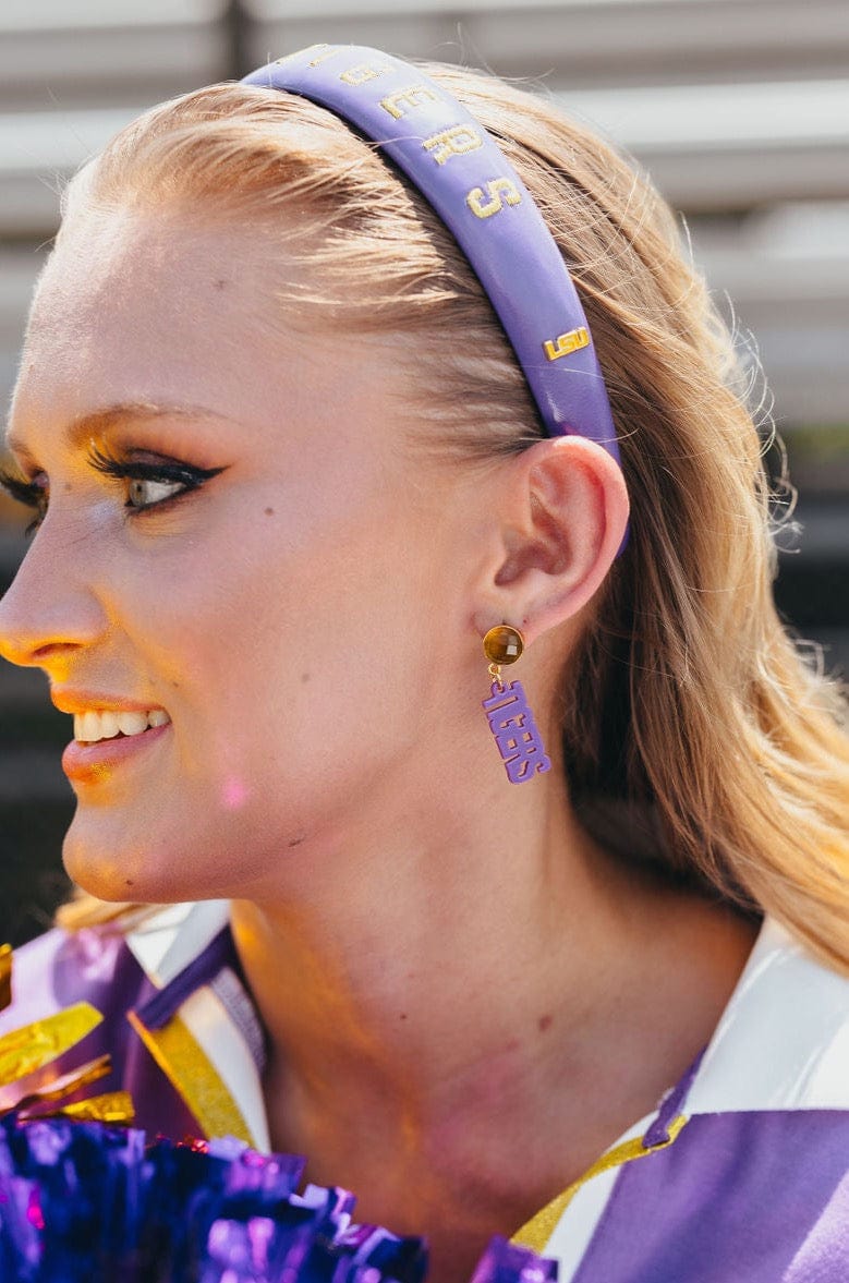 Brianna Cannon LSU Purple Thin Embroidered Headband | Little  display picture 1